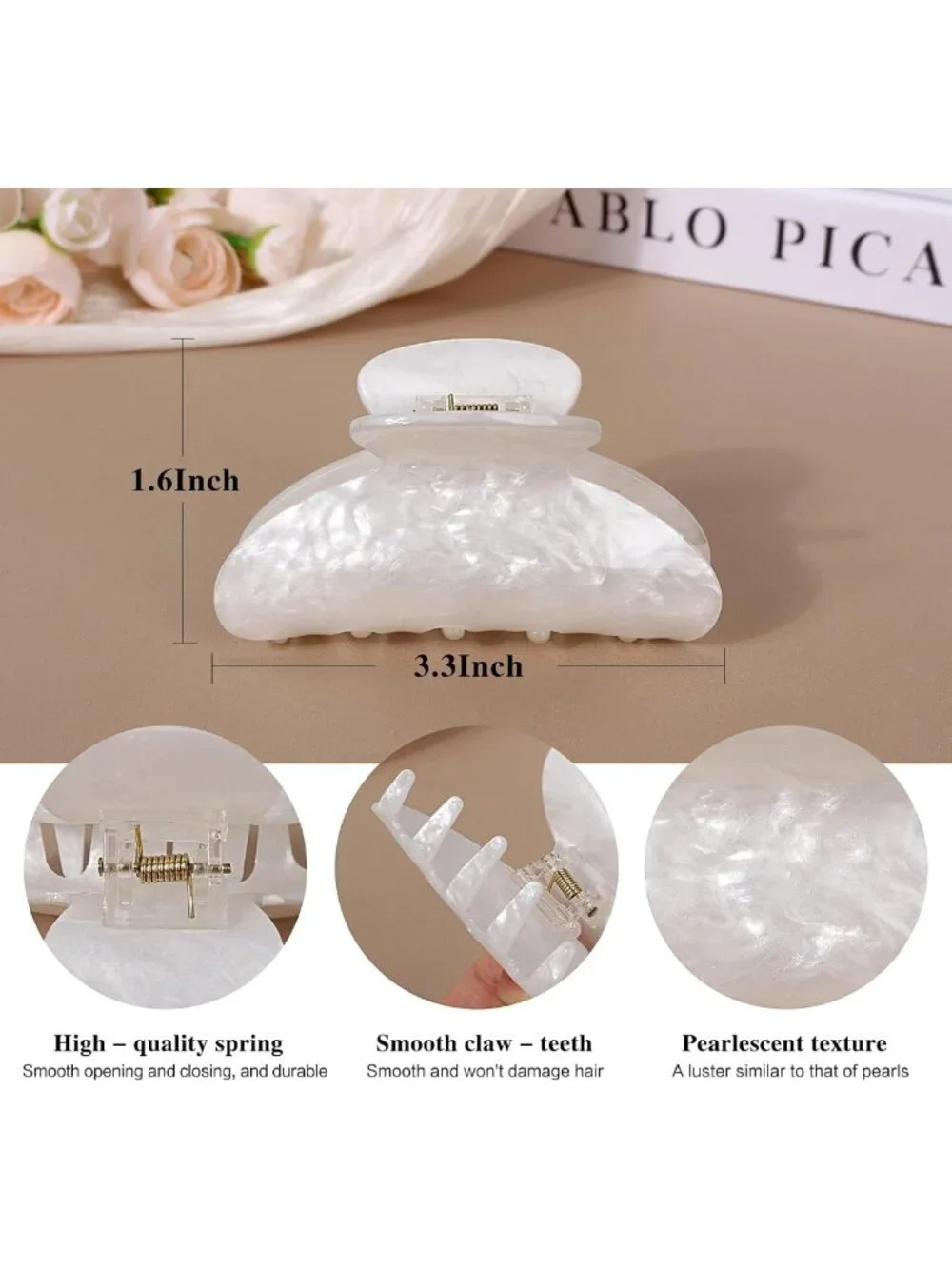 10 Pcs Medium Hair Claw Clips - Strong Hold Non-Slip Jaw Clamp for Thick/Thin